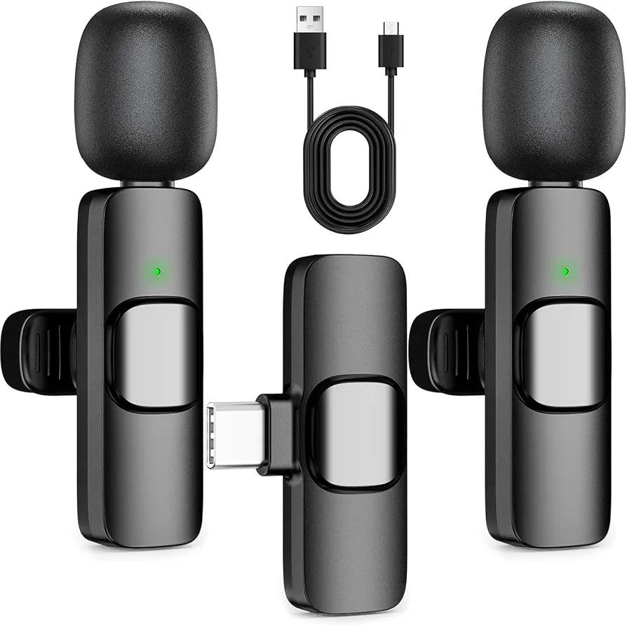 K11 Dual Wireless Lavalier Microphone for iPhone & Android